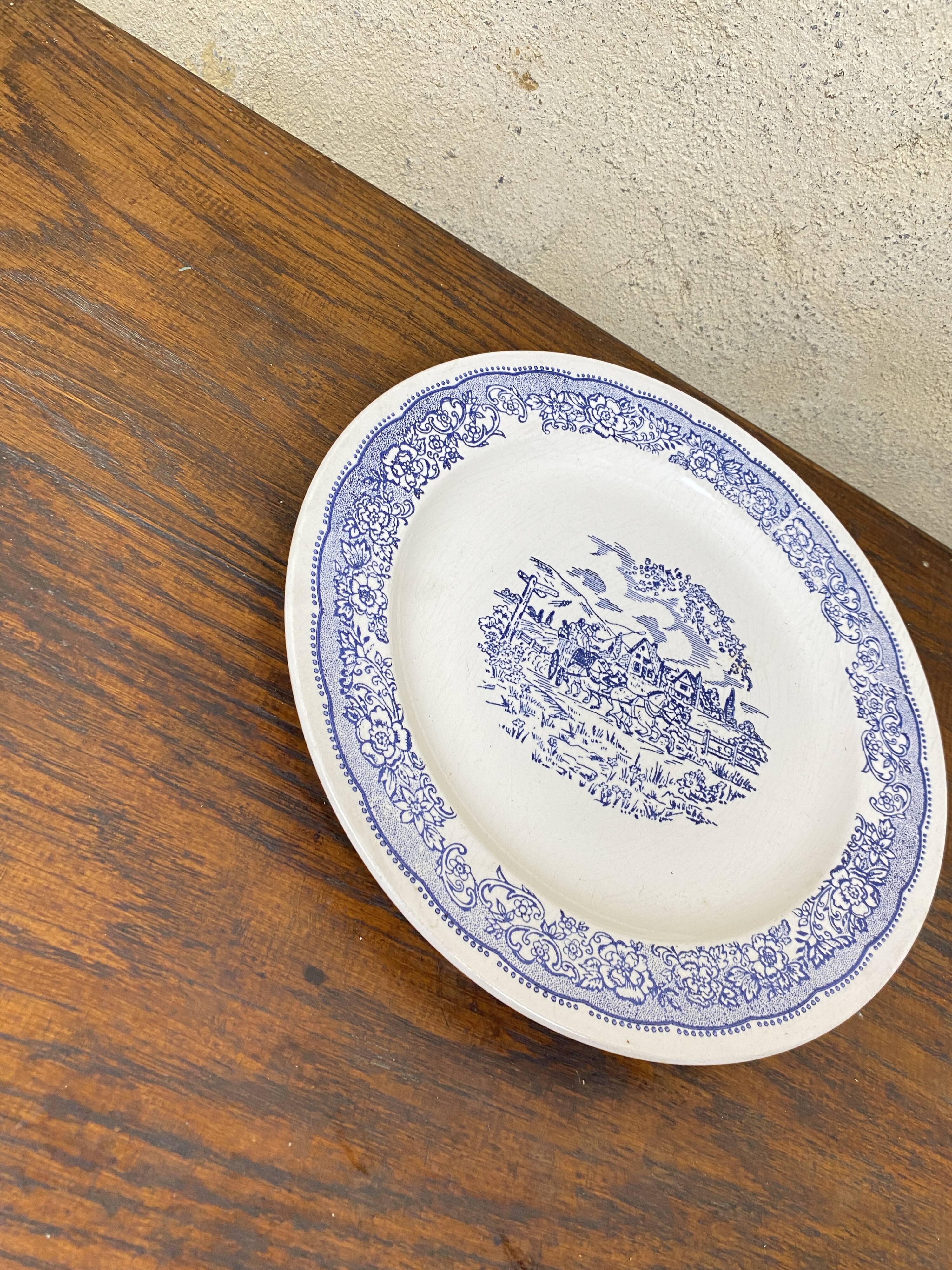 Large blue and white porcelain plate XX