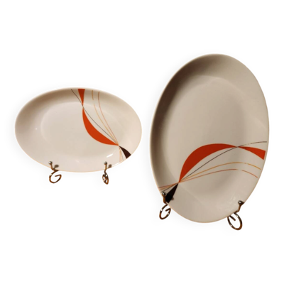 Paire de petits plats ovales design 70 Winterling Marktleuthen Bavaria