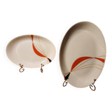 Pair of small oval designer dishes 70 Winterling Marktleuthen Bavaria