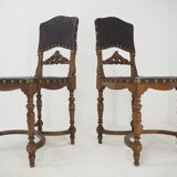 Pair of Antique Embossed Leather Chairs