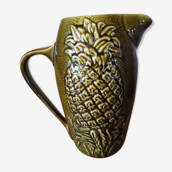 Pineapple pitcher ceramic Sarreguemines Vintage
