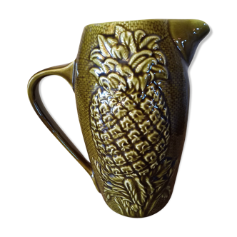 Pineapple pitcher ceramic Sarreguemines Vintage