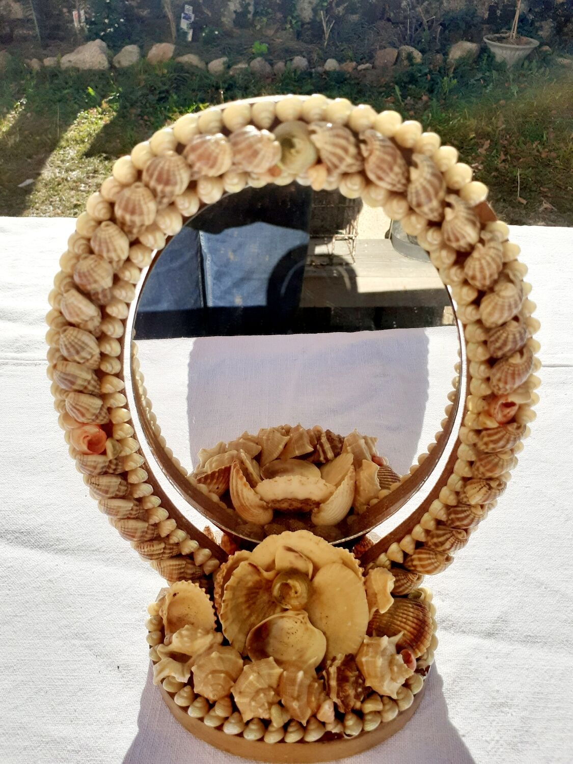 Vintage shell mirror