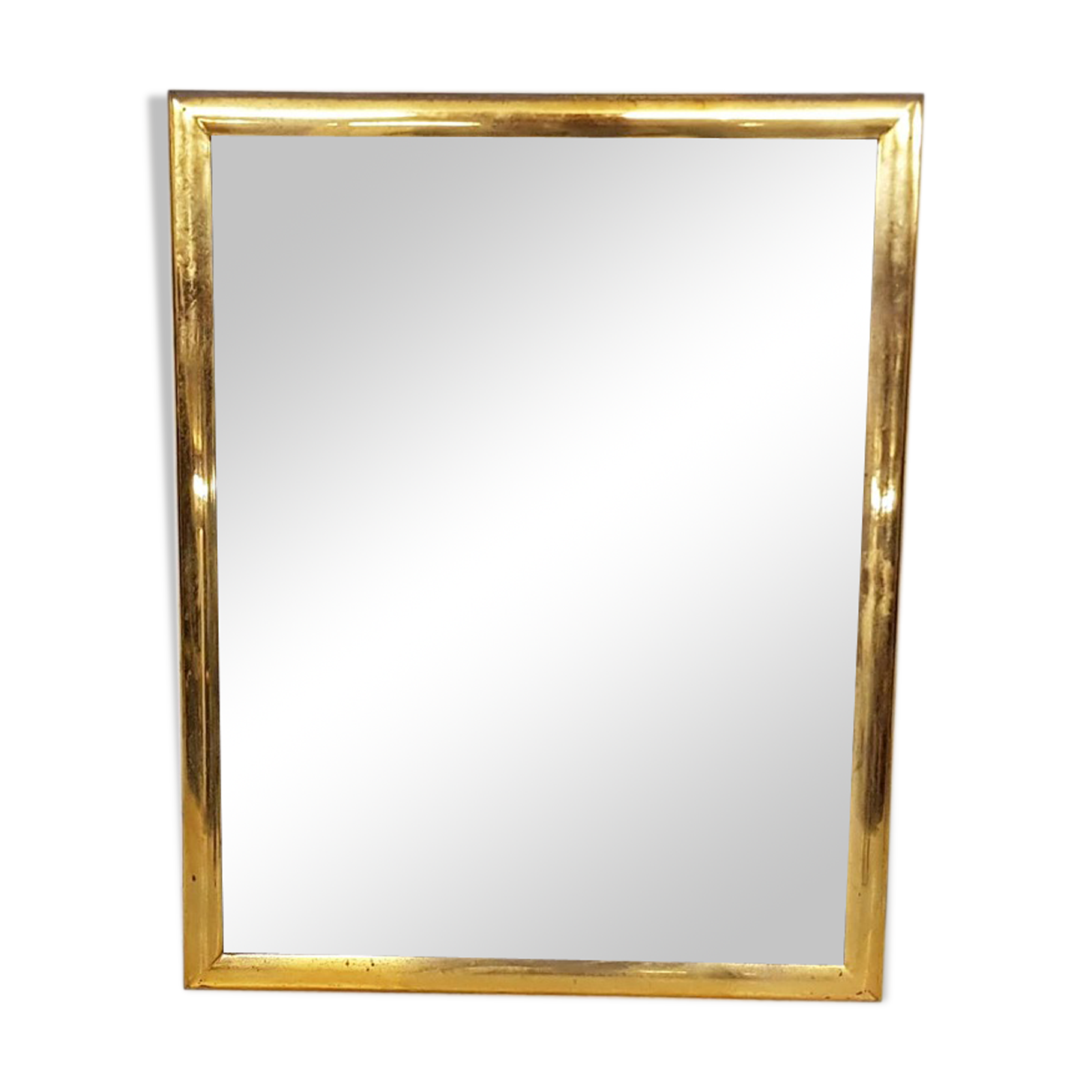 Vintage brass rectangle mirror