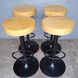 4 high bar stools wood and metal