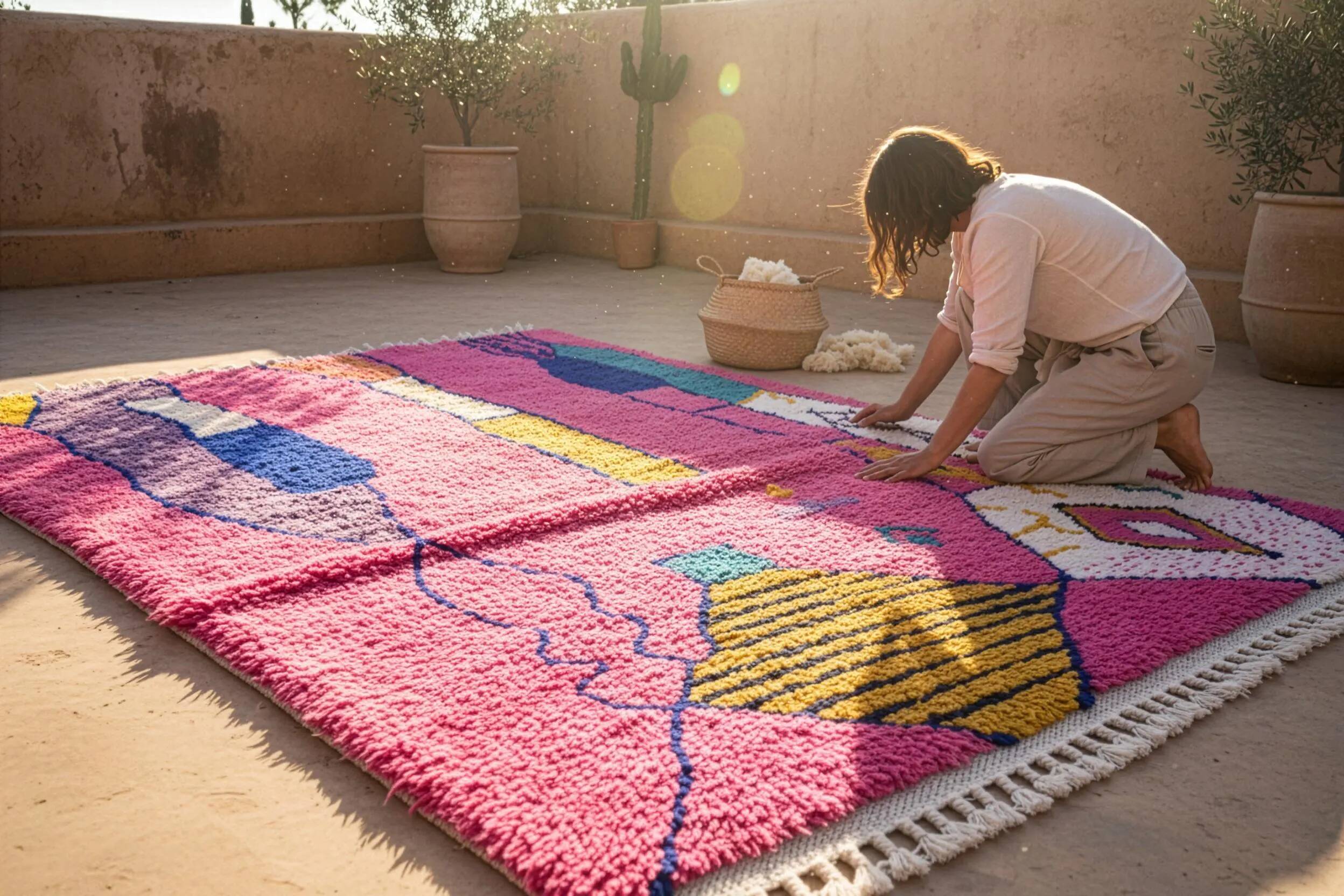 Natural handmade Berber rug 3x2 m
