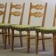 Chaises de salle à manger en chêne danois moderniste brutaliste des années 1960 dans le style de Henning Kjærnulf.