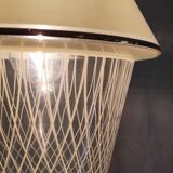 Vintage pendant light in glass and gold metal - 1960s