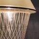 Vintage pendant light in glass and gold metal - 1960s