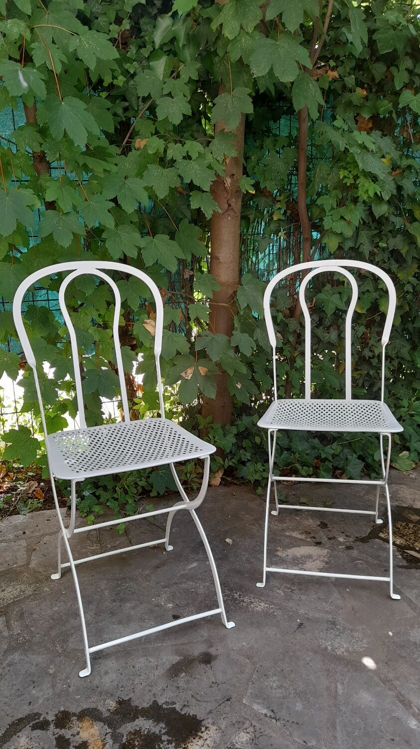 Lot De 4 Chaises En Fer Forgé - Marron - Hauteur 101 Cm - Occasion
