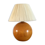 Vintage lamp in solid elm lampshade in wool 70s