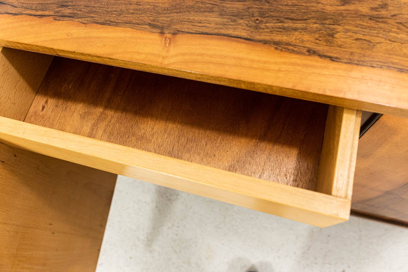 Vintage Walnut Sideboard By Lfm, Poland, 1970’s