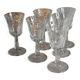 6 verres à liqueur sur pieds