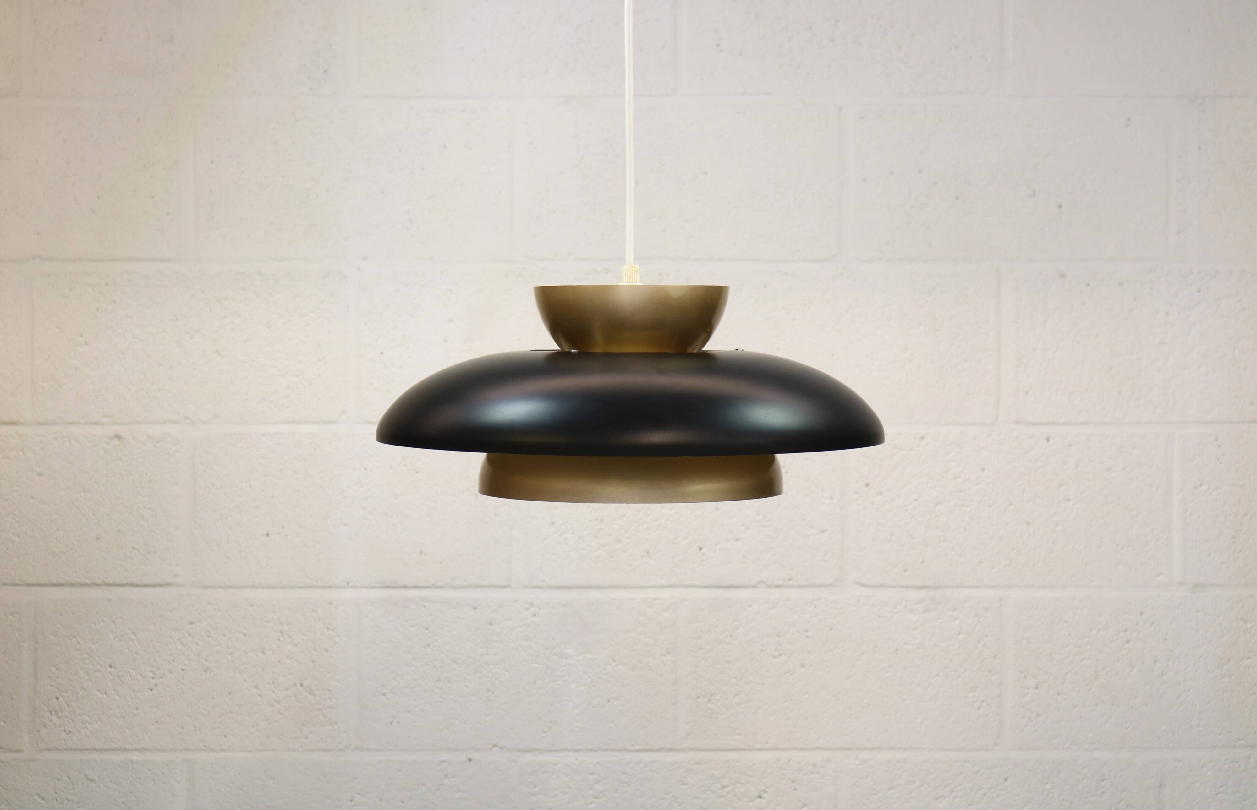 Rare black and golden colored Danish Pendant Lamp - Fog and Morup  - Denmar