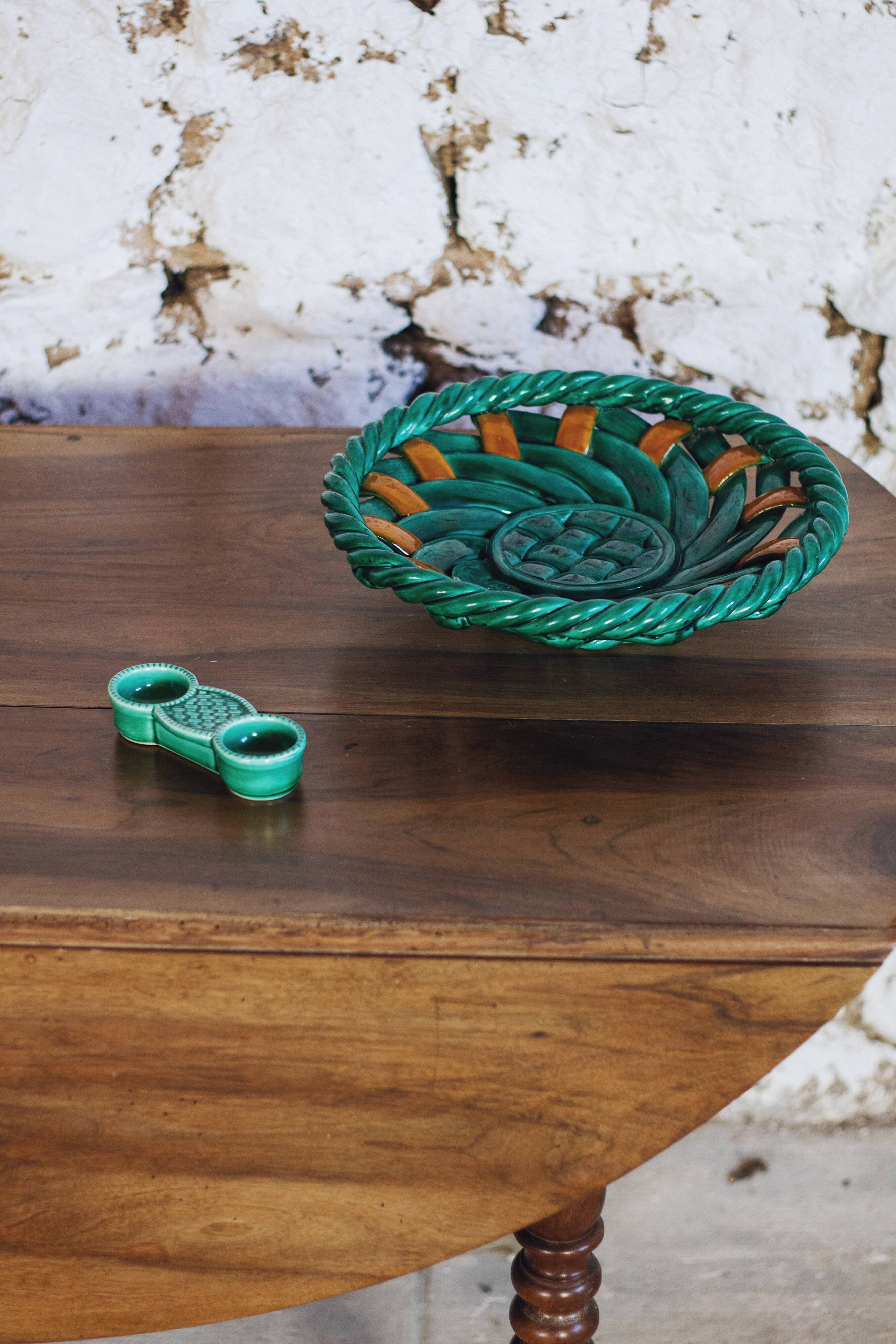 Vallauris woven ceramic salt shaker, 1950