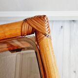 Rattan and smoked glass table