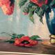 Original Swedish Oil on Canvas – "Red Poppies in a Blue Vase" by C. Horst – Signed – Vintage and Framed – 72 × 62 cm (28.3" × 24.4")