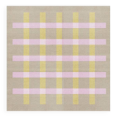 Tapis en jute à rayures roses et jaunes