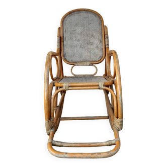 Rattan Rocking Chair with canework