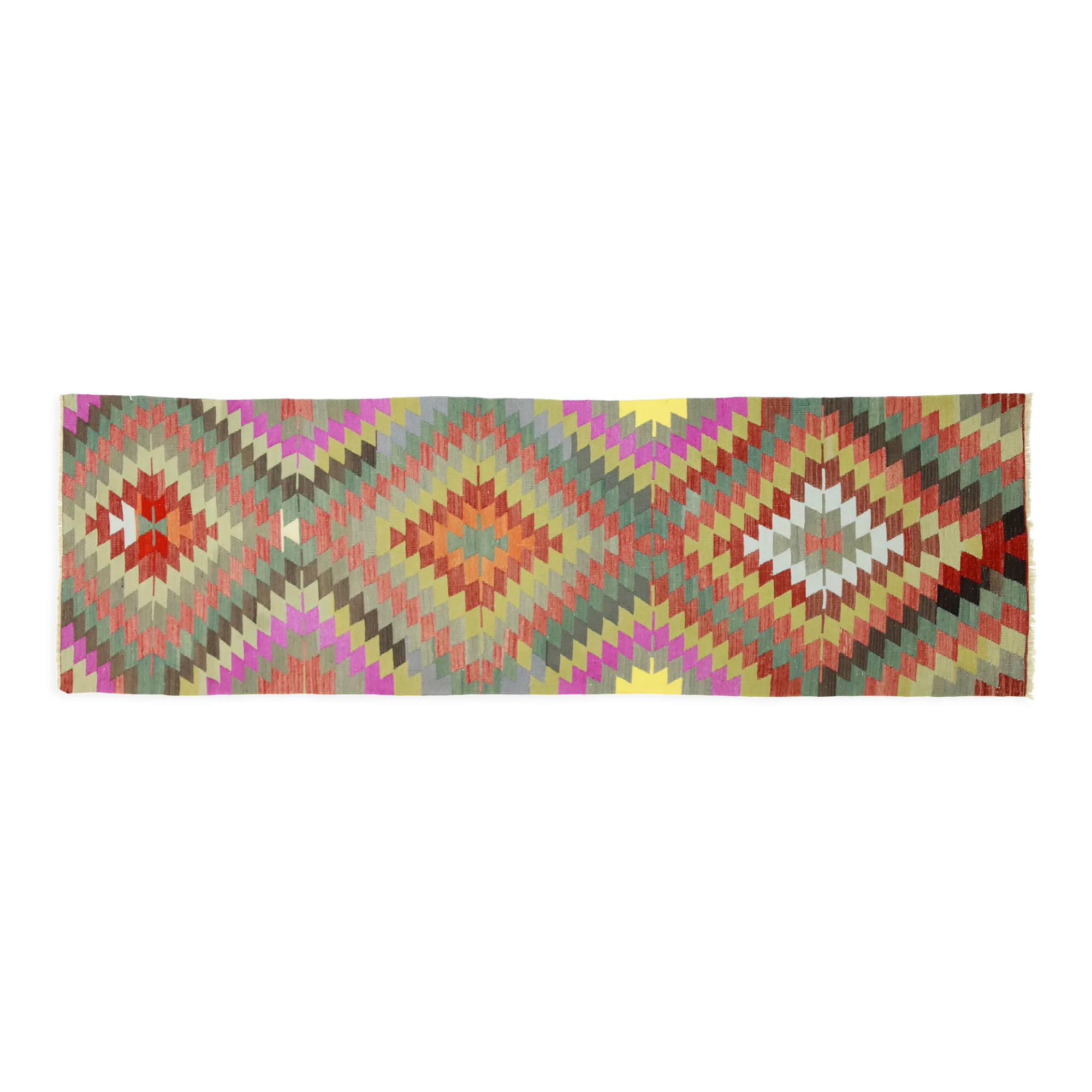 Anatolian handmade kilim rug 275 cm x 87 cm