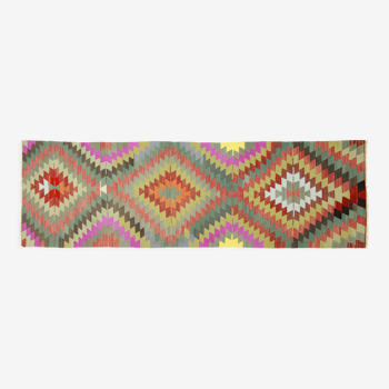 Anatolian handmade kilim rug 275 cm x 87 cm
