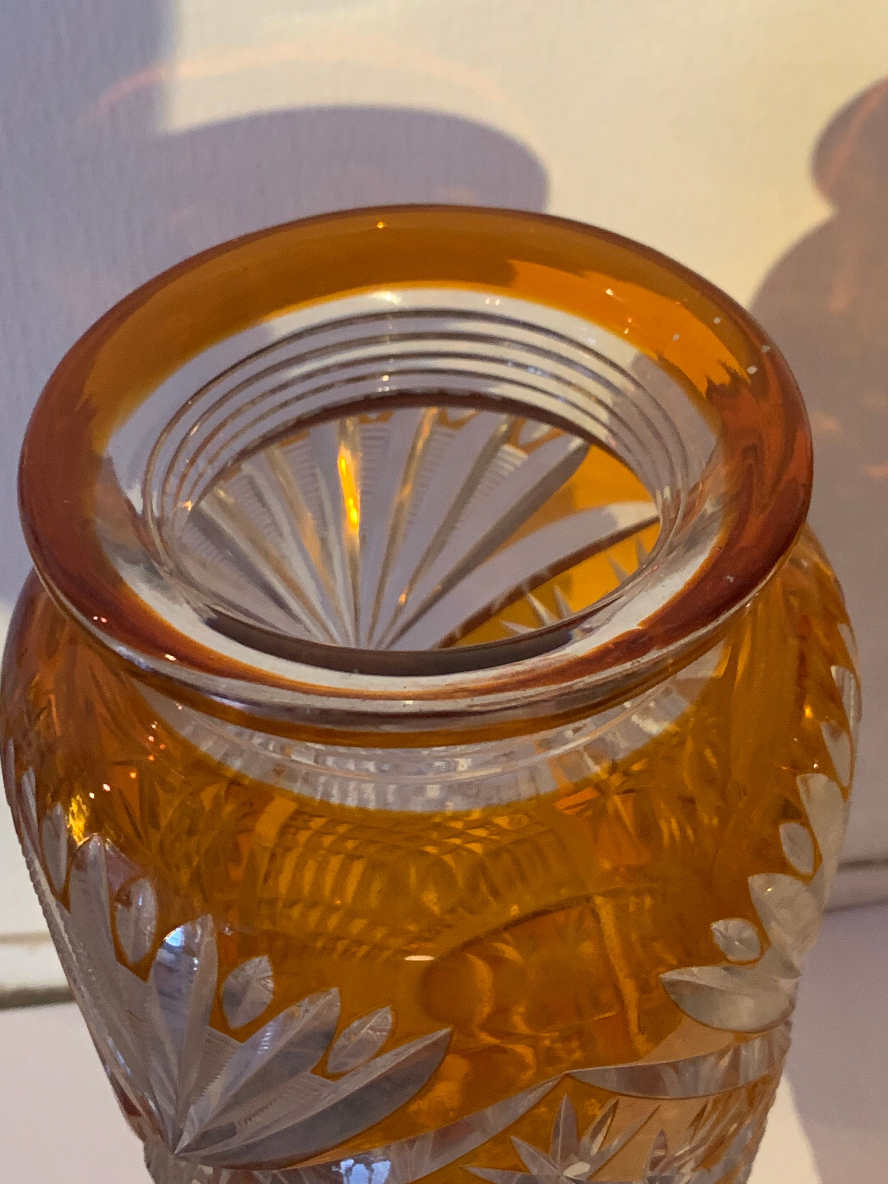 Pair of bohemian crystal vases.