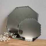 Vintage octagonal beveled mirrors