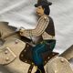 Rider and his horse in enamelled sheet metal rocking