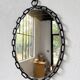 Miroir brutaliste ovale « chaine » 1950