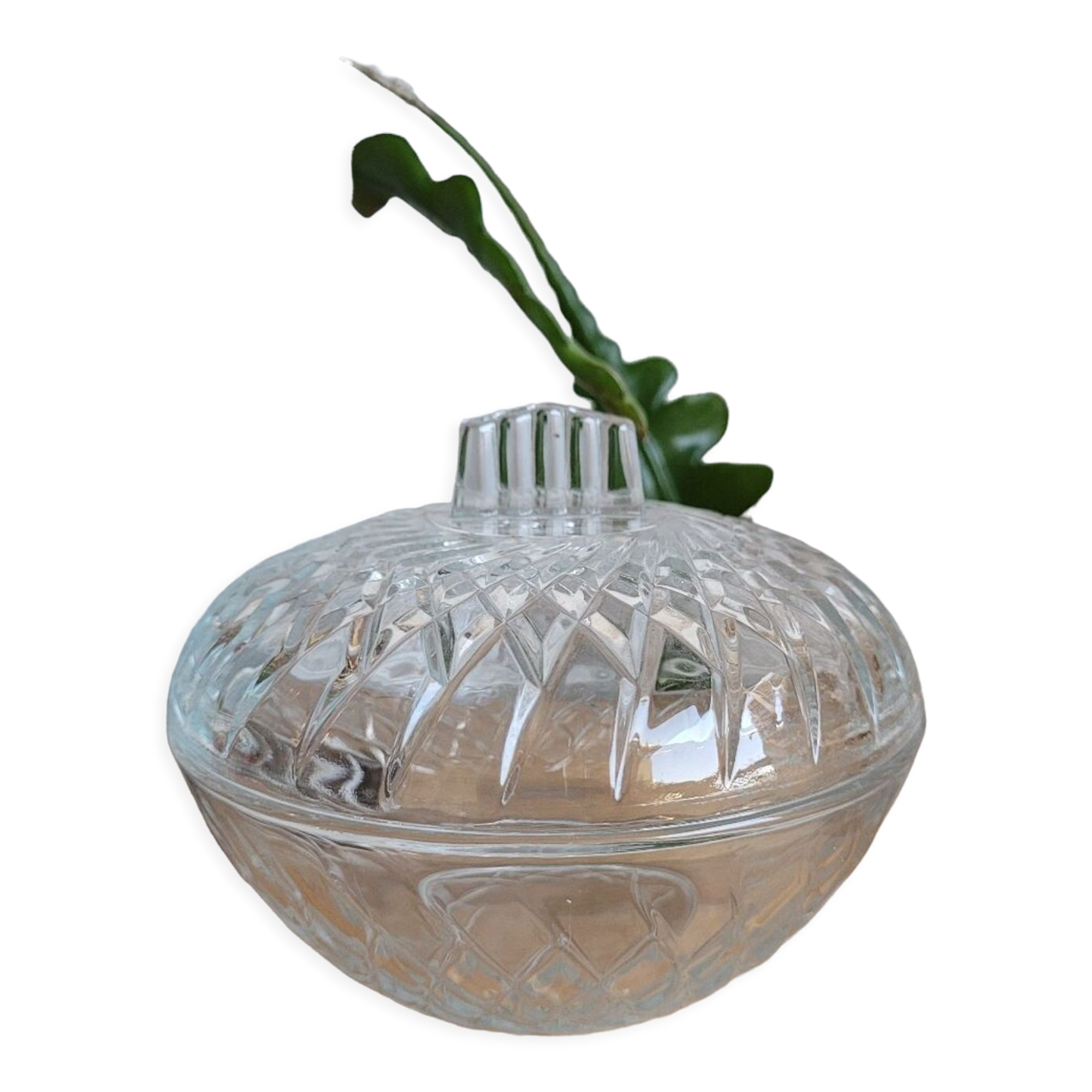 Art Deco glass bonbonnière / sugar bowl