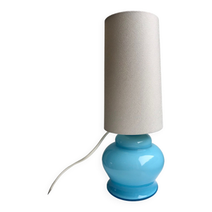 Lampe avec pieds en opaline - bleu