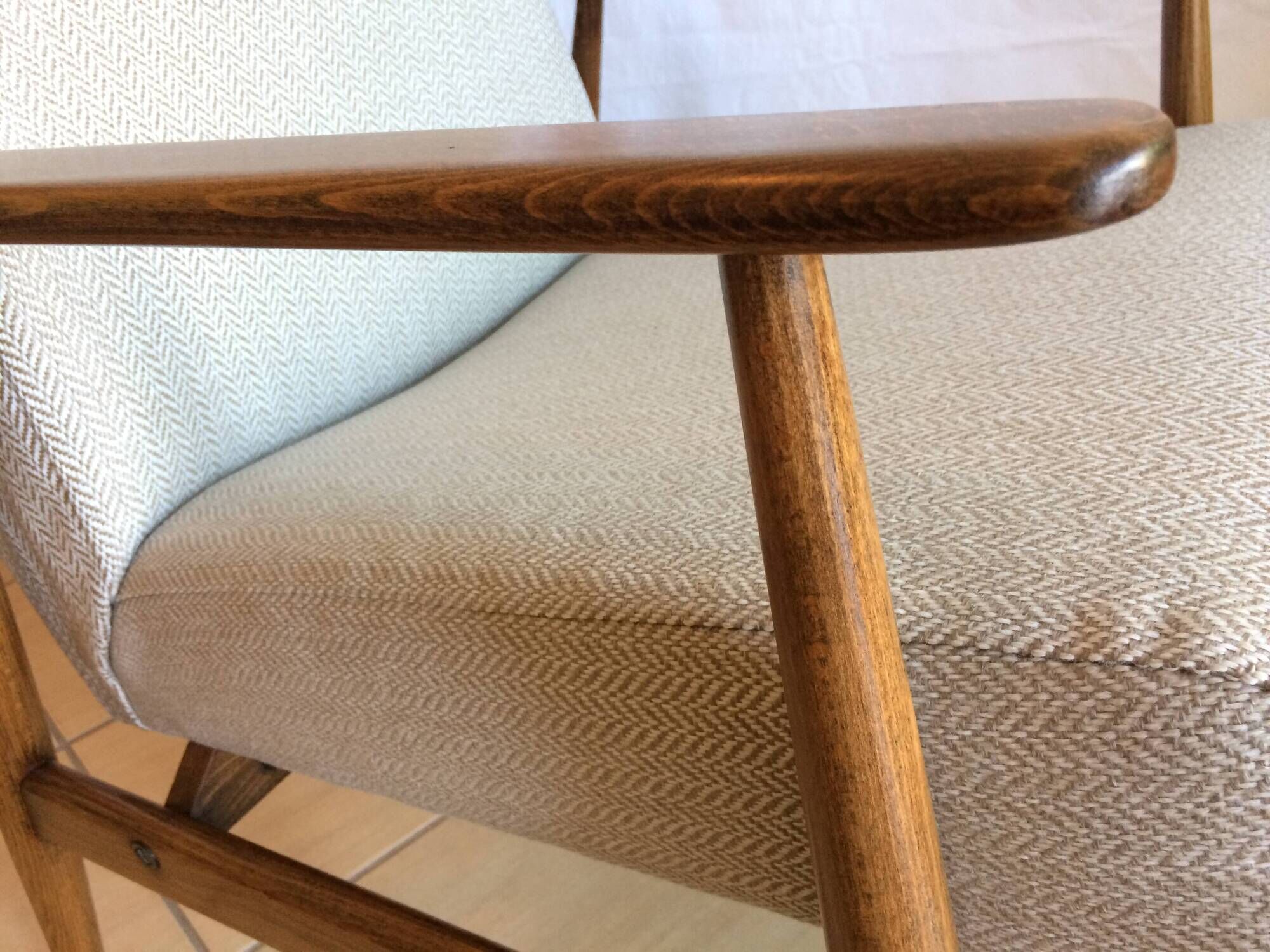 Vintage Mid Century Modern Armchair Model 300-190 by Polish Designer H. Lis from 1960s