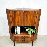 Midcentury design corner cabinet bar ‘rosewood delight’