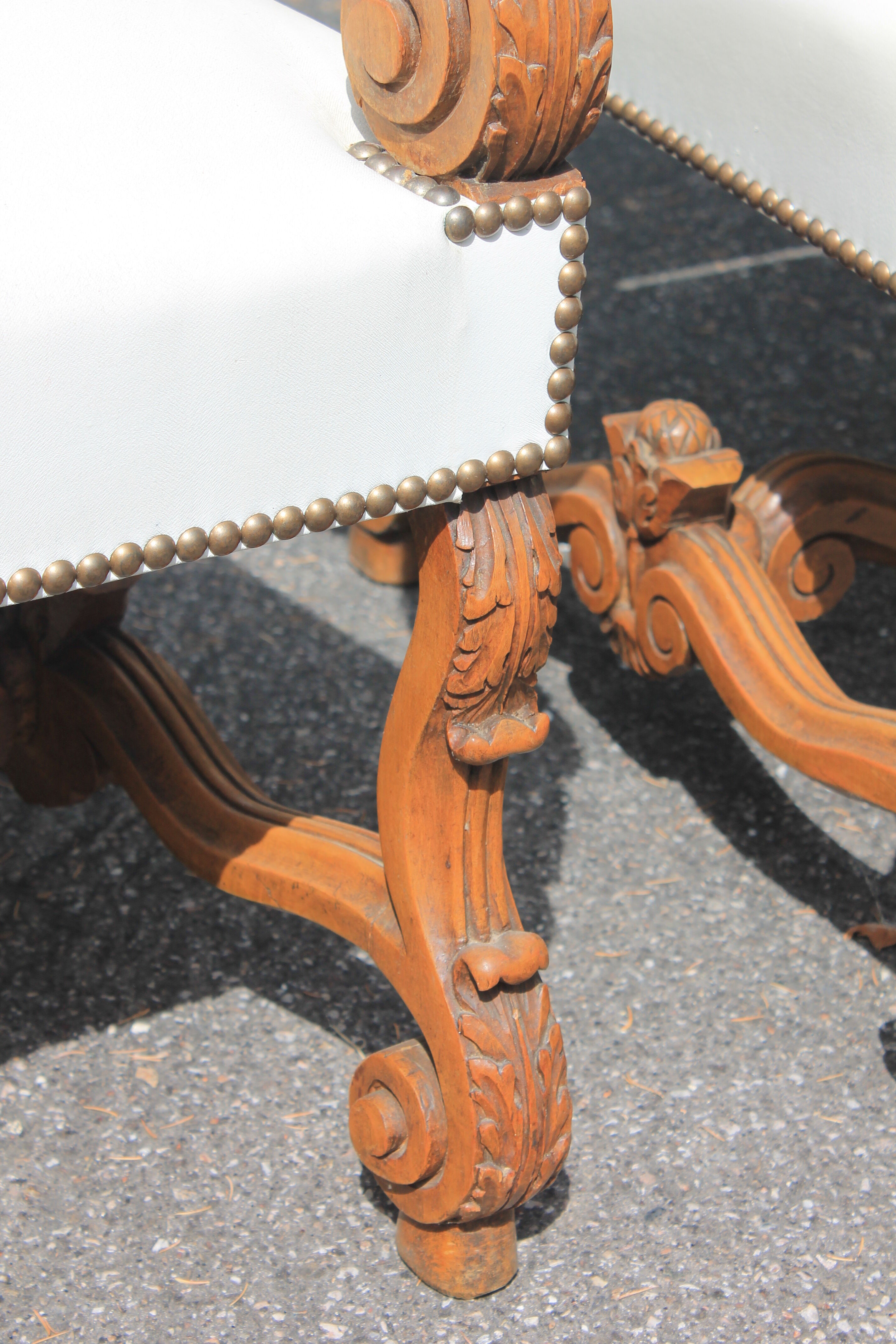 Pair of white skai armchairs