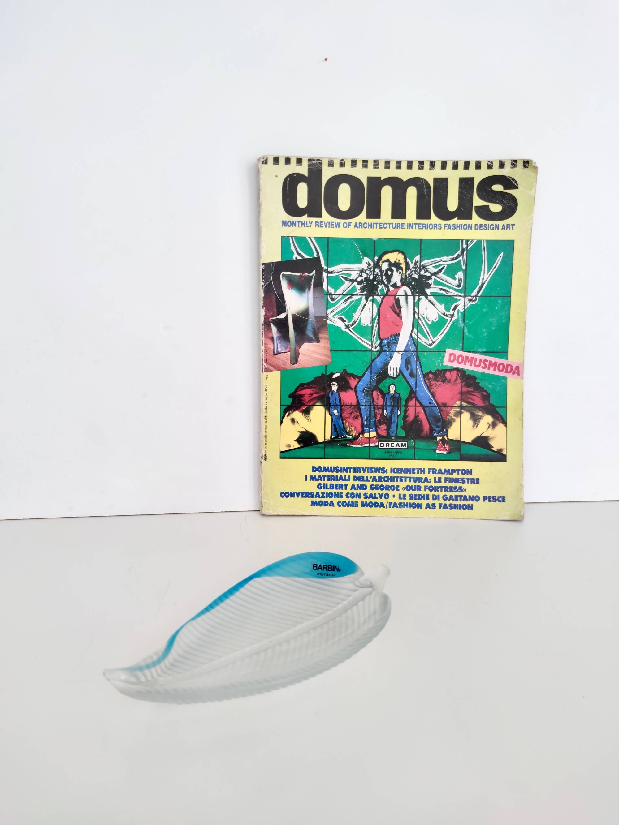 Postmodern Murano Glass Leaf Trinket Bowl / Vide-Poche by Alfredo Barbini, Italy