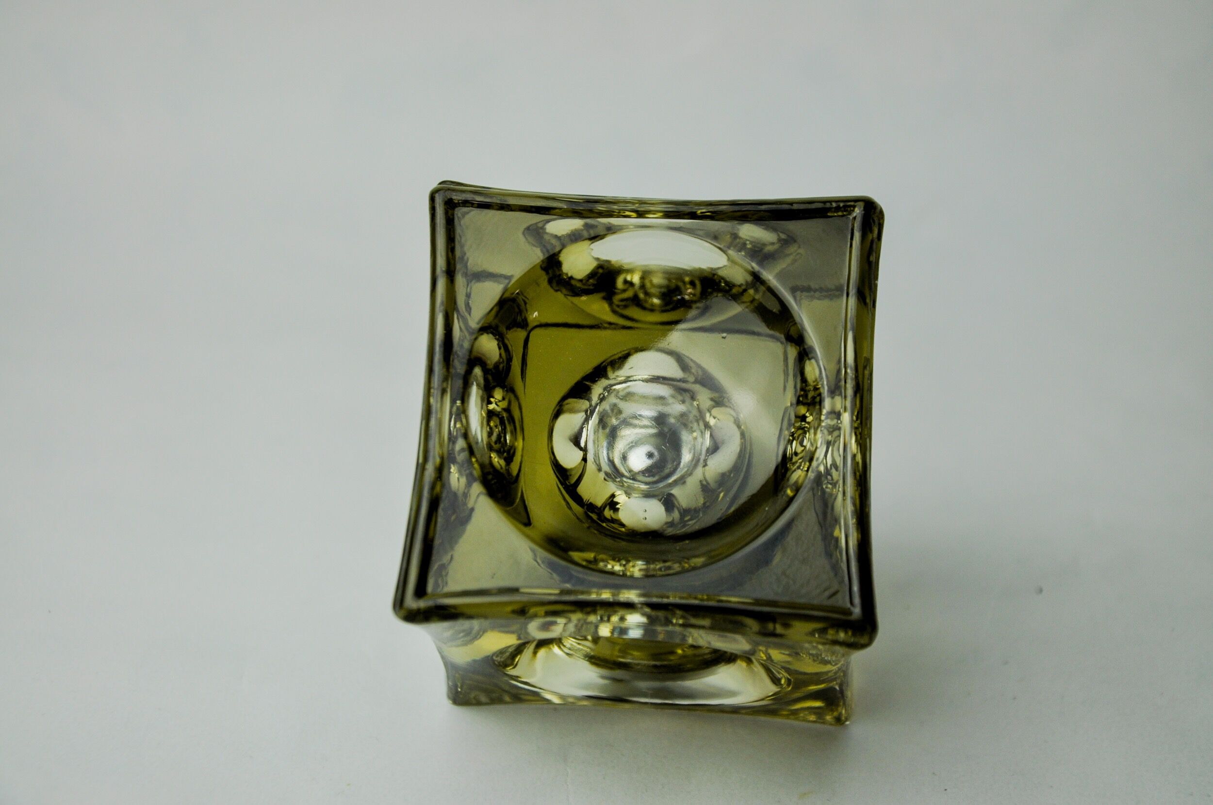 Magnifying glass lighter by Antonio Imperatore, black Murano glass, Italy, 1970