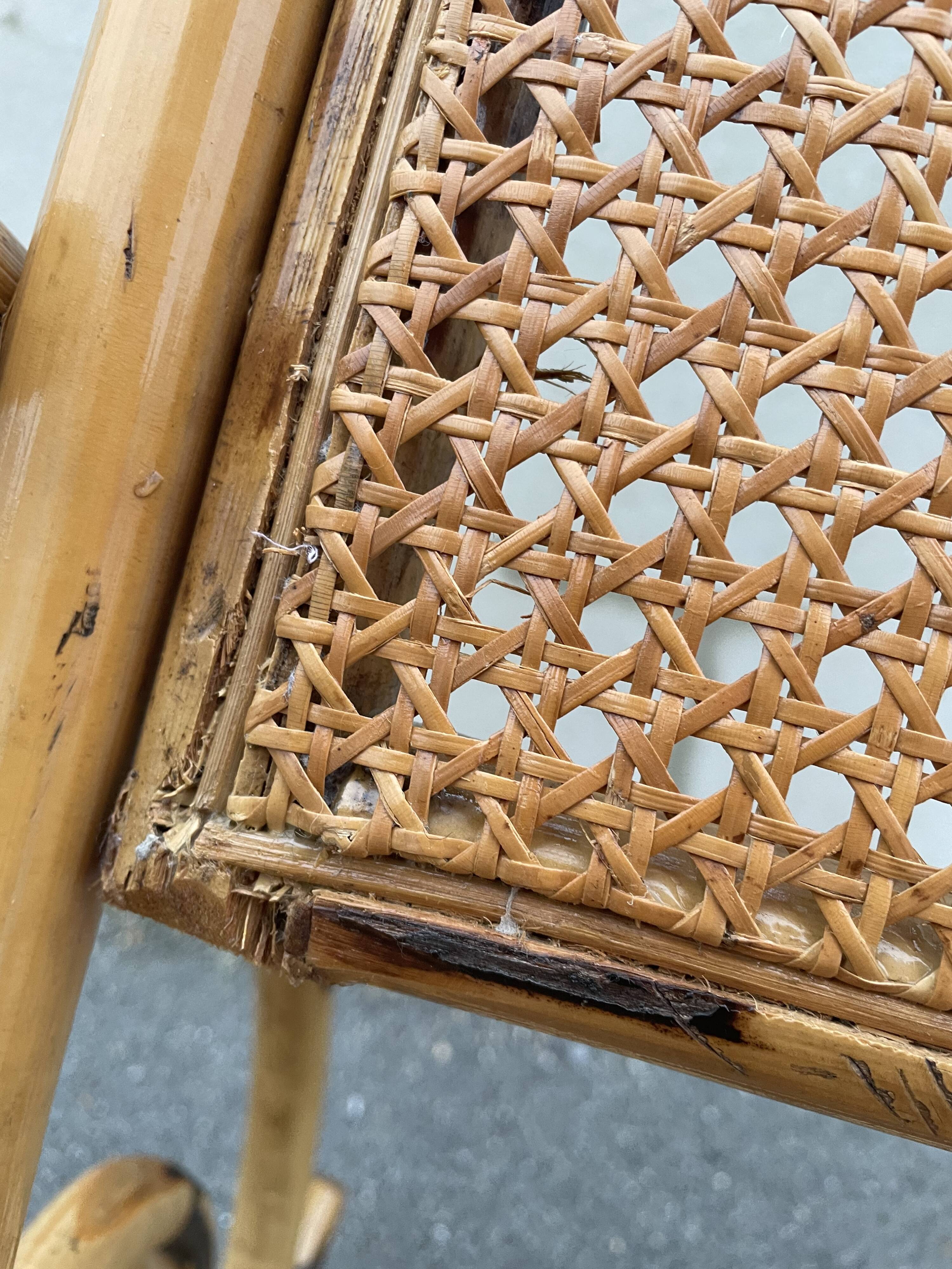 Rattan and cane rocking chair