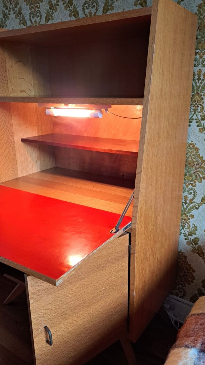Secrétaire bureau vintage bois