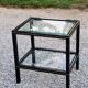 Side table end of sofa Pierre Vandel in metal and glass tops