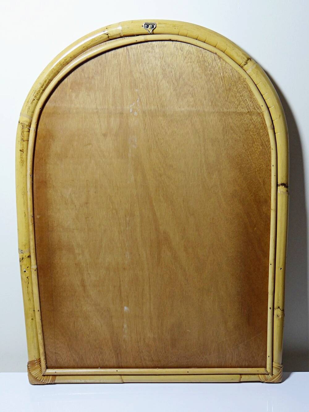 Large bamboo arch wall mirror, Italian, Riviera style, 1950s-60s.