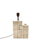 Mid-century modern travertine table lamp, Nucleo Sormani Italy 1960s