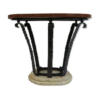 Wrought iron oval side table