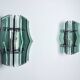 Pair of Veca wall lights, green murano glass, Italy 1970