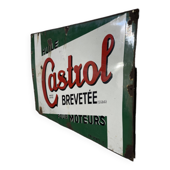 Ancienne plaque émaillée Castrol