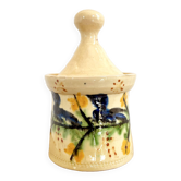 Hand painted ceramic covered pot
