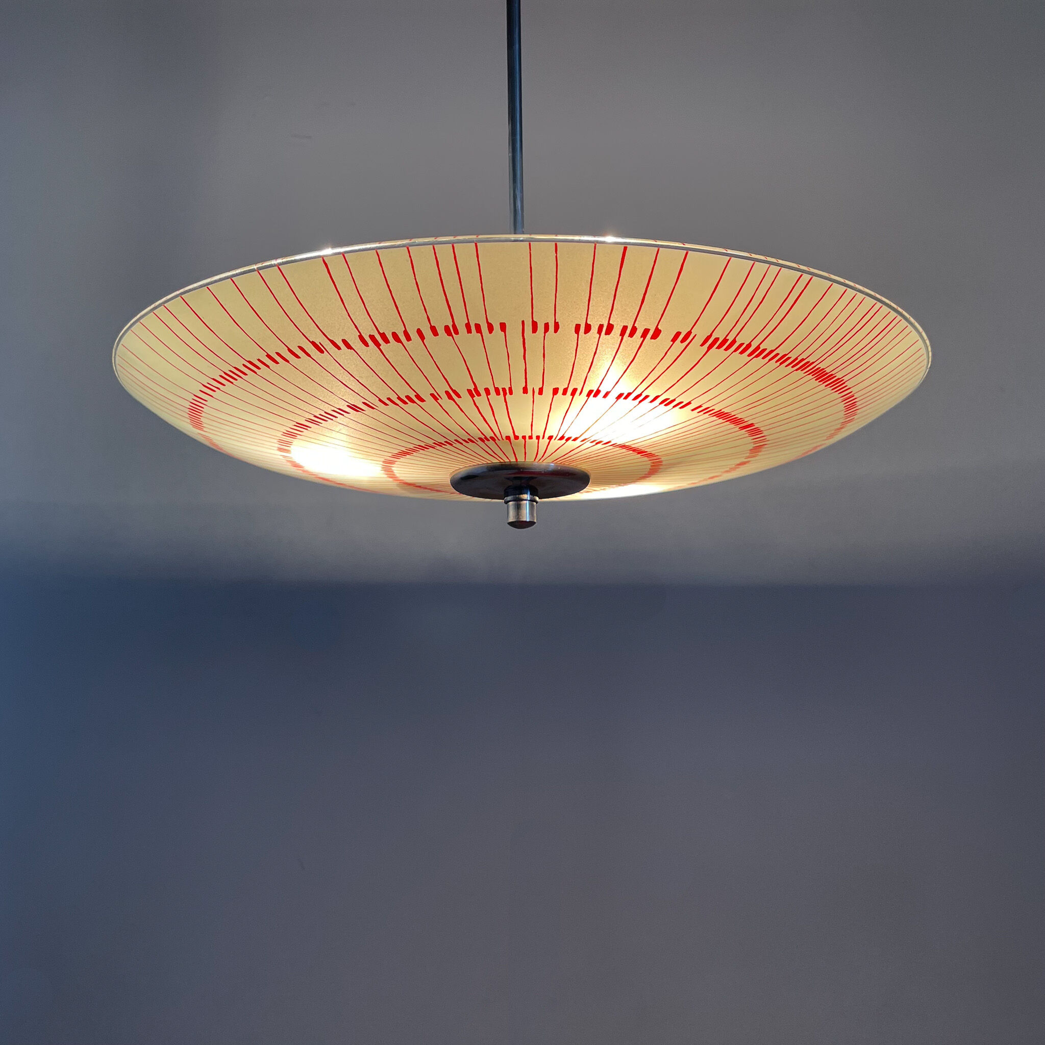 Mid-century glass chandelier by Napako Czechoslovakia 1960s