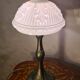 Patinated regulable lamp with a moulded white opaline shade from 1900, 52x26, very beautiful.