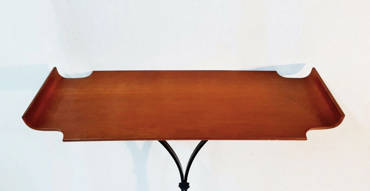 Vintage wall console in plywood, Italy 50s