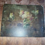 Tableau peinture fleurs Napoléon III, XIXe siècle
