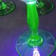 12 green footed wine glasses in opaline blown crystal 1900
